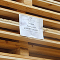 Paper labels on pallet