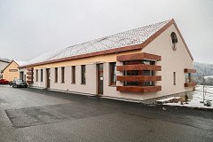 Dokončená administrativní budova v prosinci 2016